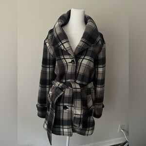 Lady Hathaway plaid peacoat/trench coat